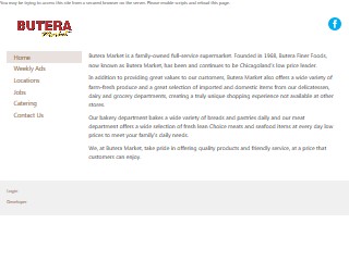 Web site www.buteramarket.com, Butera Market